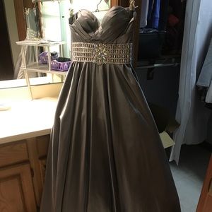 Gray ball gown